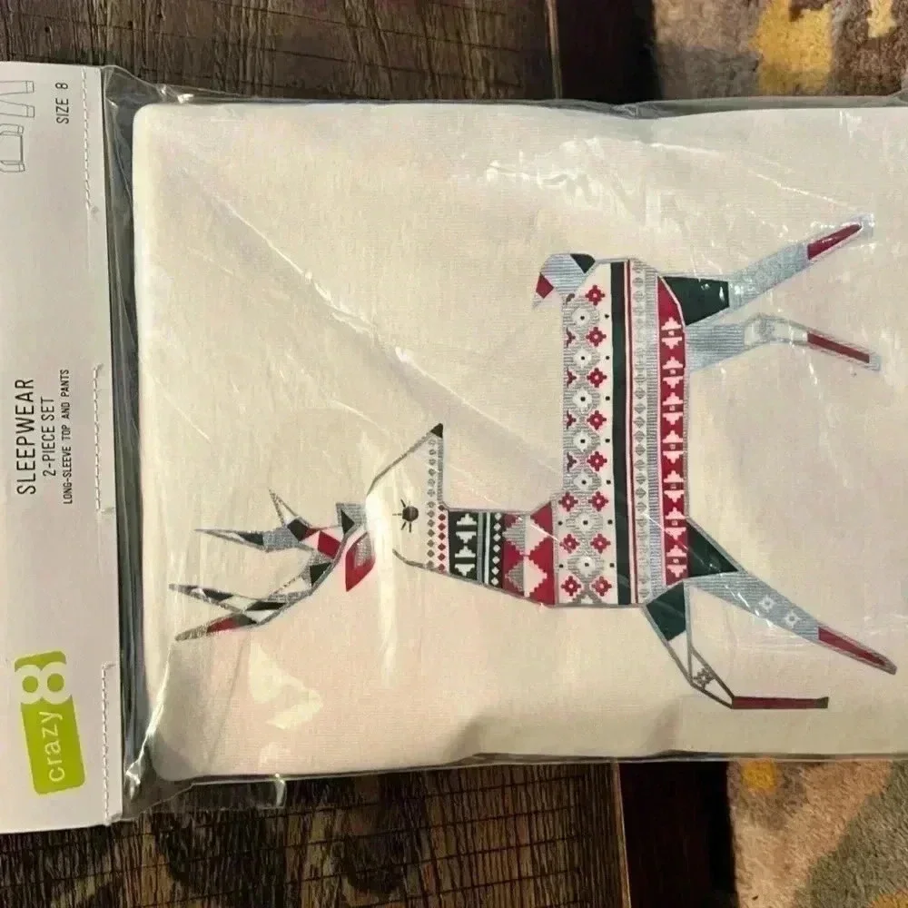GIRLS CRAZY 8 Christmas sleepwear set size 8 NIP